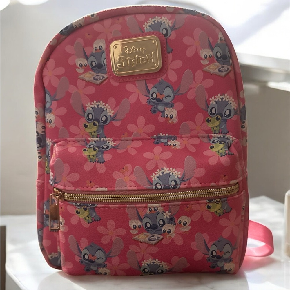 Stitch Mini Pink Floral Kids Backpack